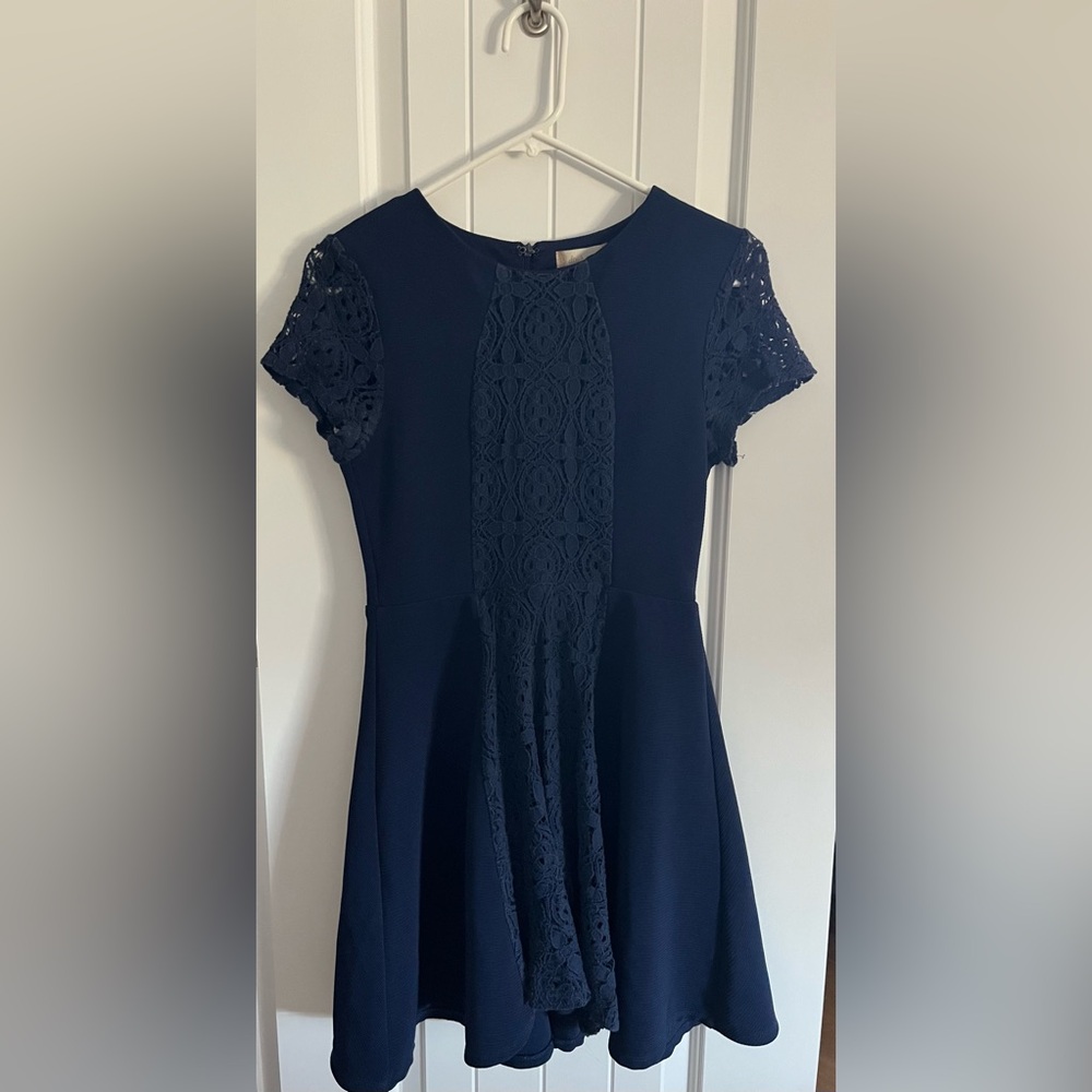 Navy High Neck Dress